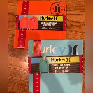 Hurley Kids Long Sleeve Swim Tops - rash guard - swim shirt